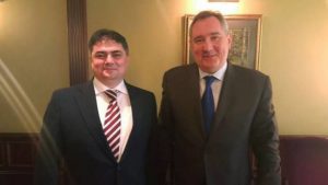 Ministrul Economiei, Octavian Calmîc (din stânga) la întrevedere cu vicepremierul rus Dmitri Rogozin ( din dreapta) din 28 mai 2016 la Moskova Foto Sursa bani.md