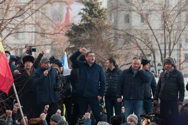 Năstase, Usatîi și Dodon, la protestele din Chișinău FOTO Sandu Tarlev