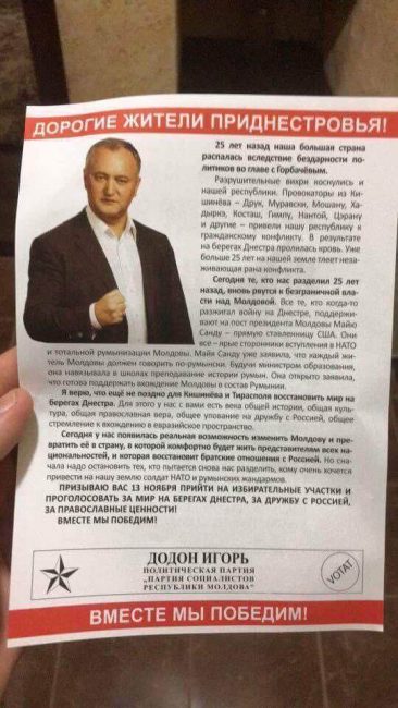 Mesajul lui Igor Dodon pentru alegătorii din Transnistria FOTO: Facebook/Ricky Ardezianu