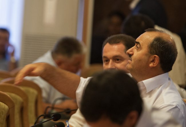 Șeful CFM, Iurie Topală, în ședința Consiliului Municipal Chișinău FOTO Sandu Tarlev